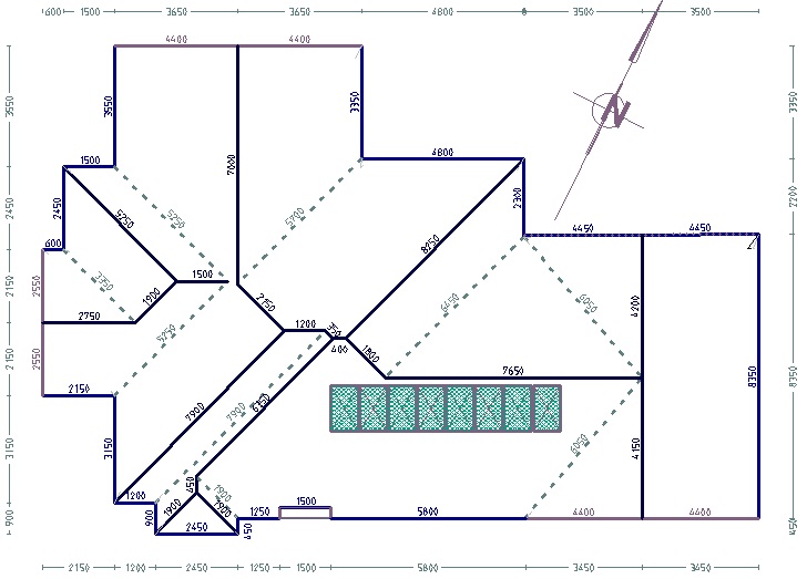 Fully detailed roof plan