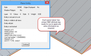 this image shows a screenshot of AppliCad Roof Wizard BIM Attribute tag
