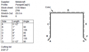 This image shows a screenshot of AppliCad Fabrication detail