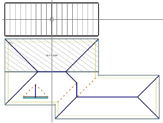 Image shows how to select a roof panel in Roof Wizard software for metal block-cutting