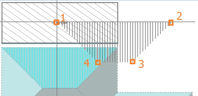 Image shows how to assign section names in Roof Wizard software for metal block-cutting
