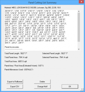 Myth Roof Wizard is complicated AppliCad Roof Roof Wizard software panel and cutting list